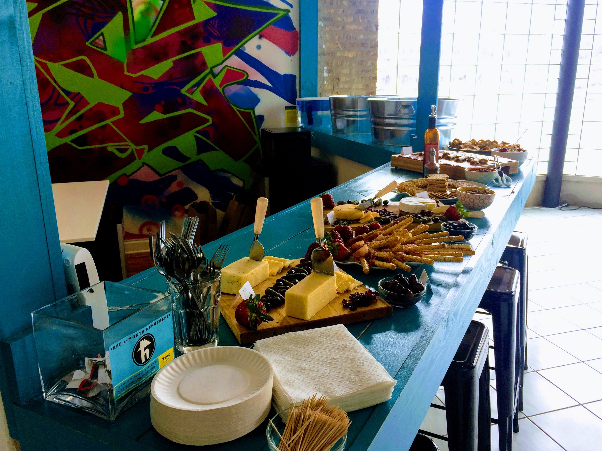 Starting things off right with a delicious spread of food and Lagunitas beer!