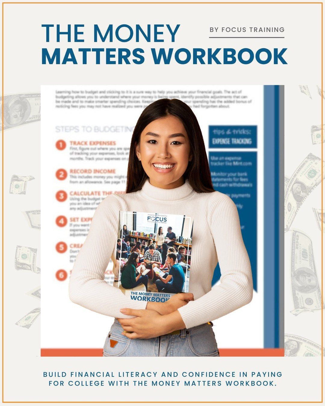Money talks - are your students ready? 💵 The Money Matters Workbook by FOCUS Training builds financial literacy and confidence in paying for college. 

Ask us how to use it in your classroom or have it delivered by a FOCUS trainer! 📨 sales@focustra