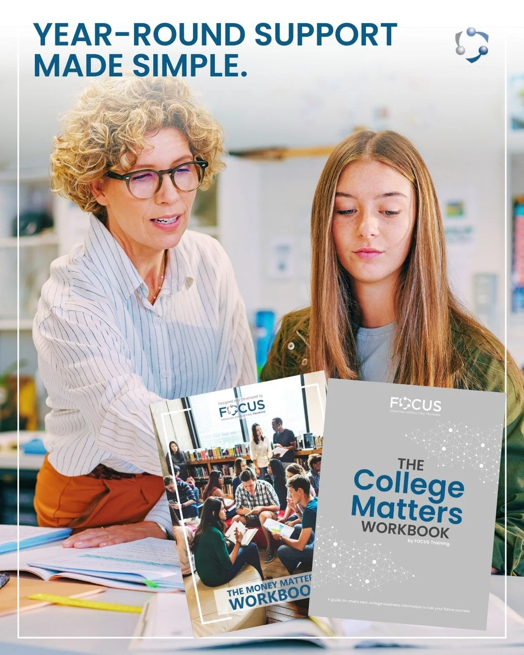 Year-round support made simple. 📘 Classroom Packs bring structure, activities, and reflection to every class session. FOCUS workbooks can also be ordered in bulk! Questions? Email us at sales@focustraining.com anytime.

🔵 🟢 🟠
#FOCUSTrainingEDU #S