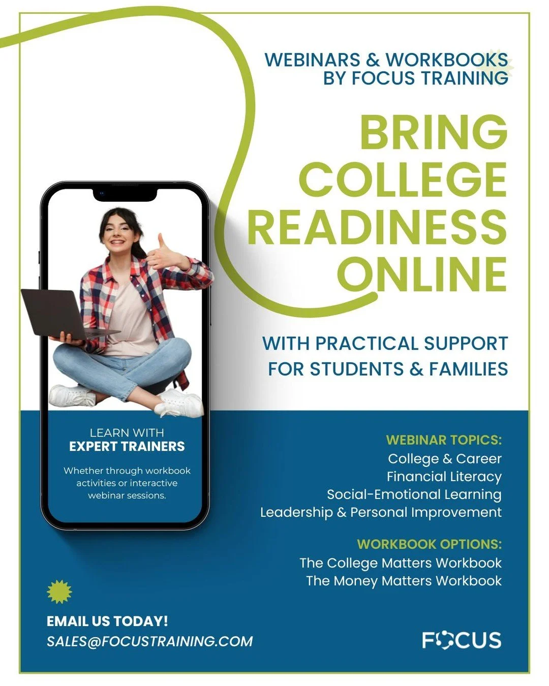With FOCUS workbooks and webinars, students learn to explore pathways, navigate admissions, understand financial aid, and make informed postsecondary decisions.

🔗 Check out workbook samples and webinar options in our bio! 

🔵 🟢 🟠
#FOCUSTrainingE