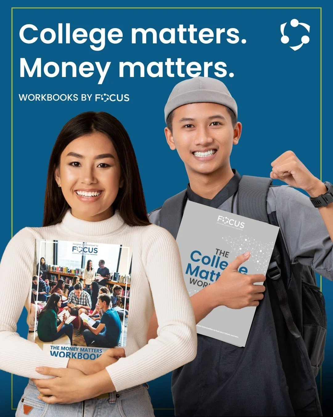 Confidence grows with the right tools. 🎓💰

The College Matters Workbook and The Money Matters Workbook help students connect planning, purpose, and financial literacy. Perfect for classroom curriculum, family nights, or paired with a FOCUS trainer.
