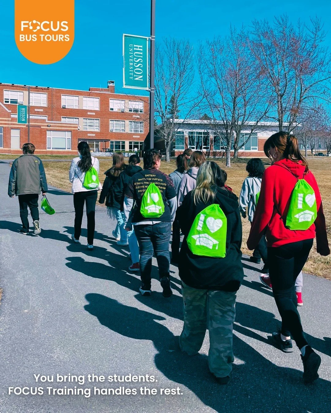 You bring the students. FOCUS Training handles the rest. ✅ 

From campus coordination to transportation, lodging, meals, and on-bus programming, FOCUS Bus Tours are fully supported so your team can focus on connection, not logistics.

Ready to plan a