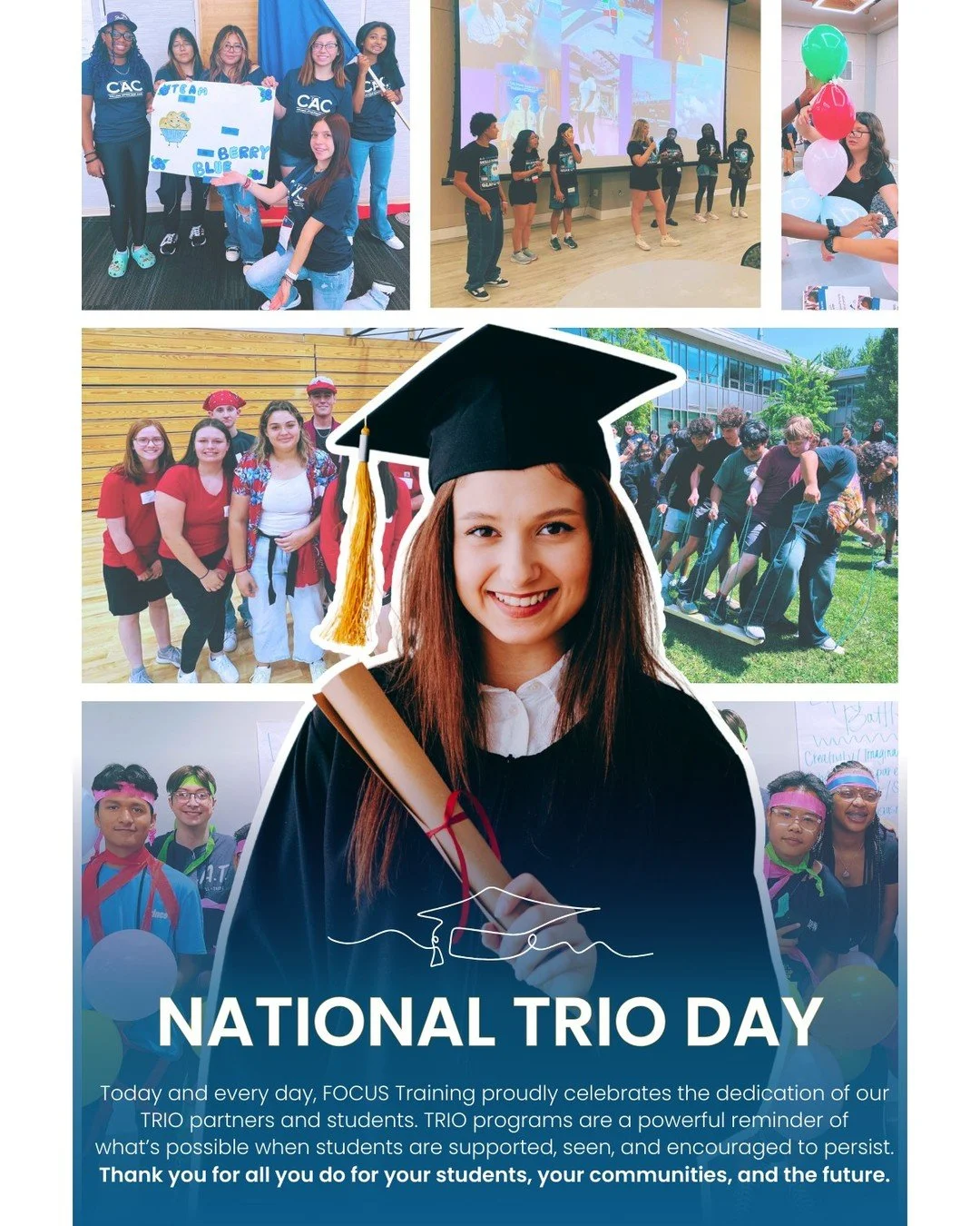 Our TRIO partners' resilience and passion infuse purpose into our shared mission and we are looking forward to the journey ahead! 

🔗 focustrainingedu.com | 📨 sales@focustraining.com
#TRIOworks #NationalTRIODay