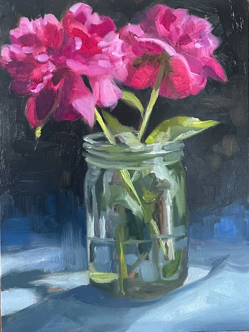 Peonies. 6x8 oil on panel. SOLD