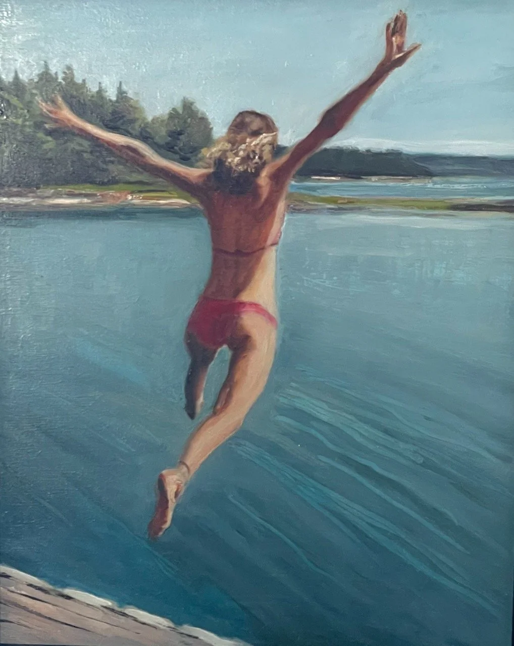 Ceci Flying. 8x10 oil on panel.