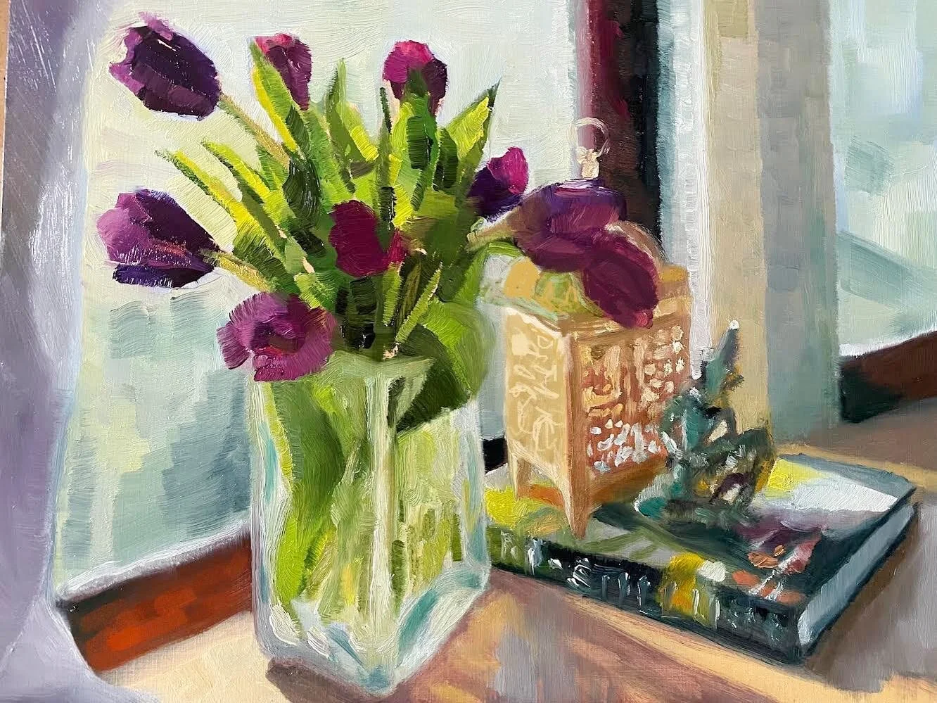 #stilllife #tulips #oilpainting