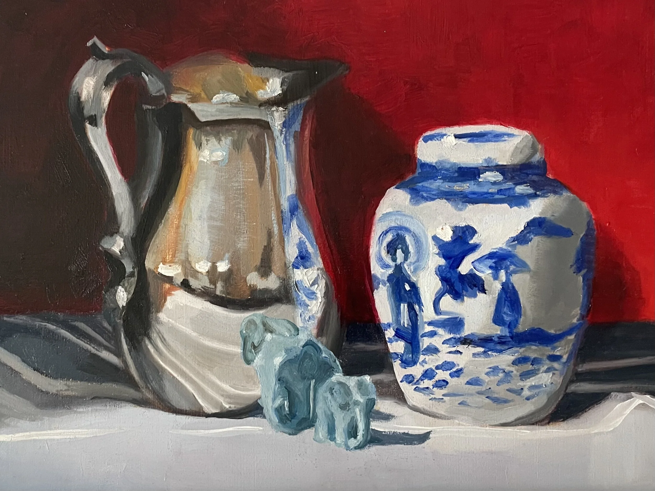 Heirlooms and Elephants. 8x10 oil on panel. $480. Available.