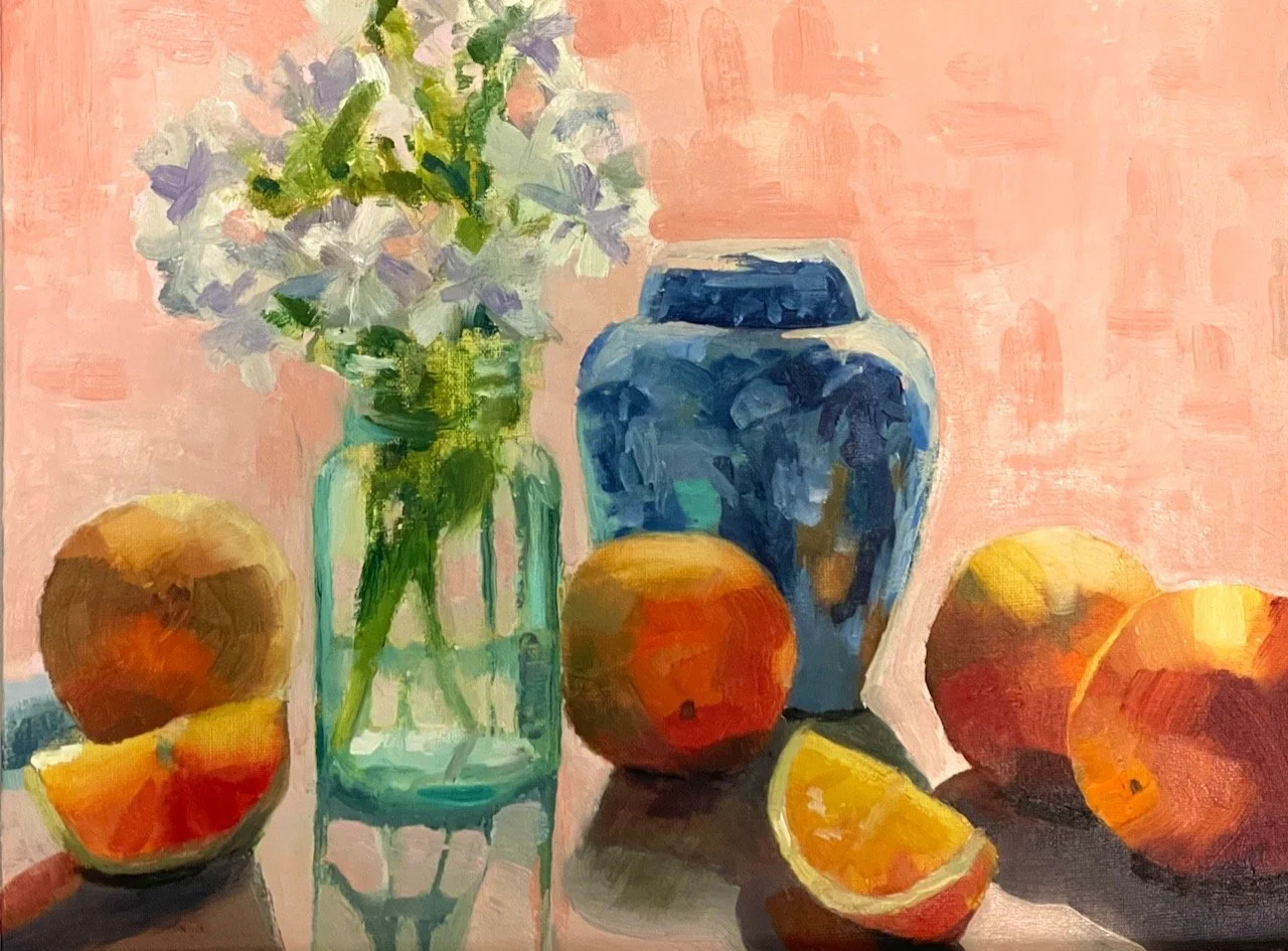 Sultry Oranges and Flox. 11x14 oil on panel. SOLD