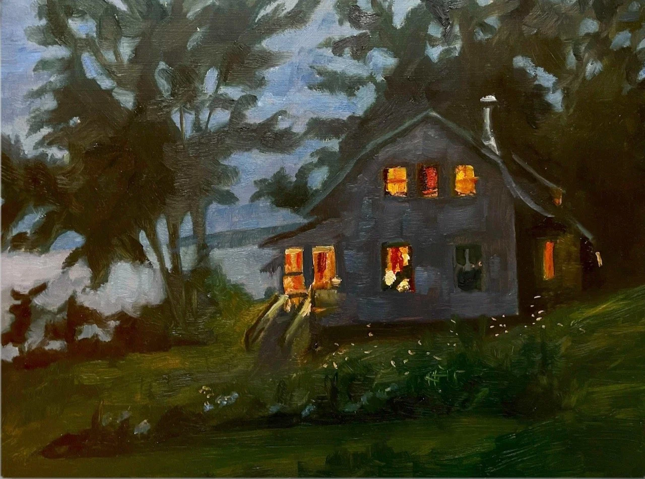 The Oaks by Moonlight. 10x12 oil on panel. $720. Available.