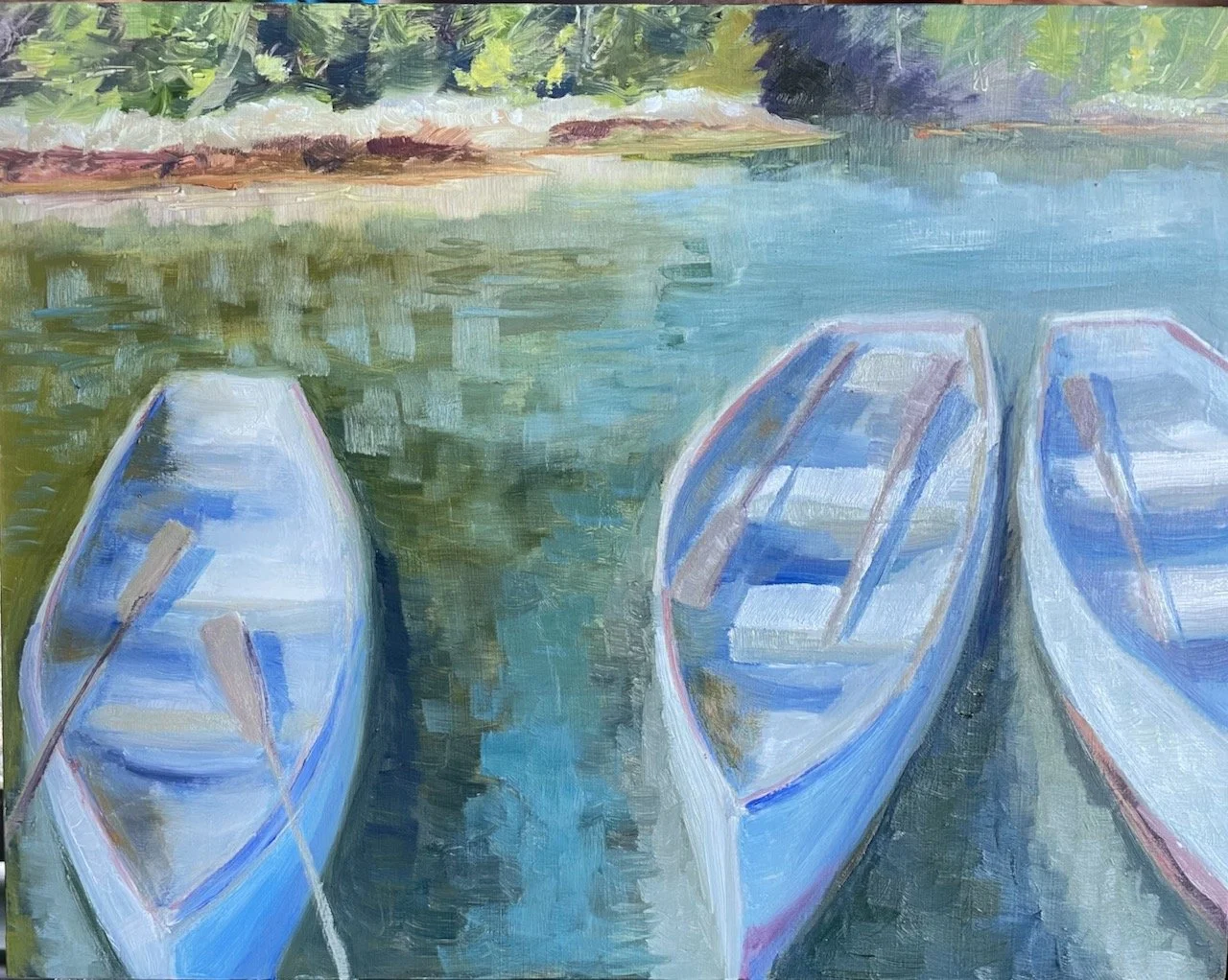 Boats in Hiram Cove. 11x14 oil on panel. SOLD