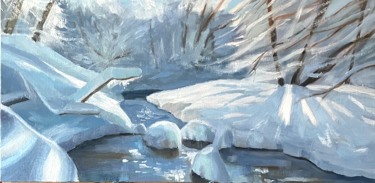 Afternoon Light. 10x20 oil on panel. $1,200.00. Available.