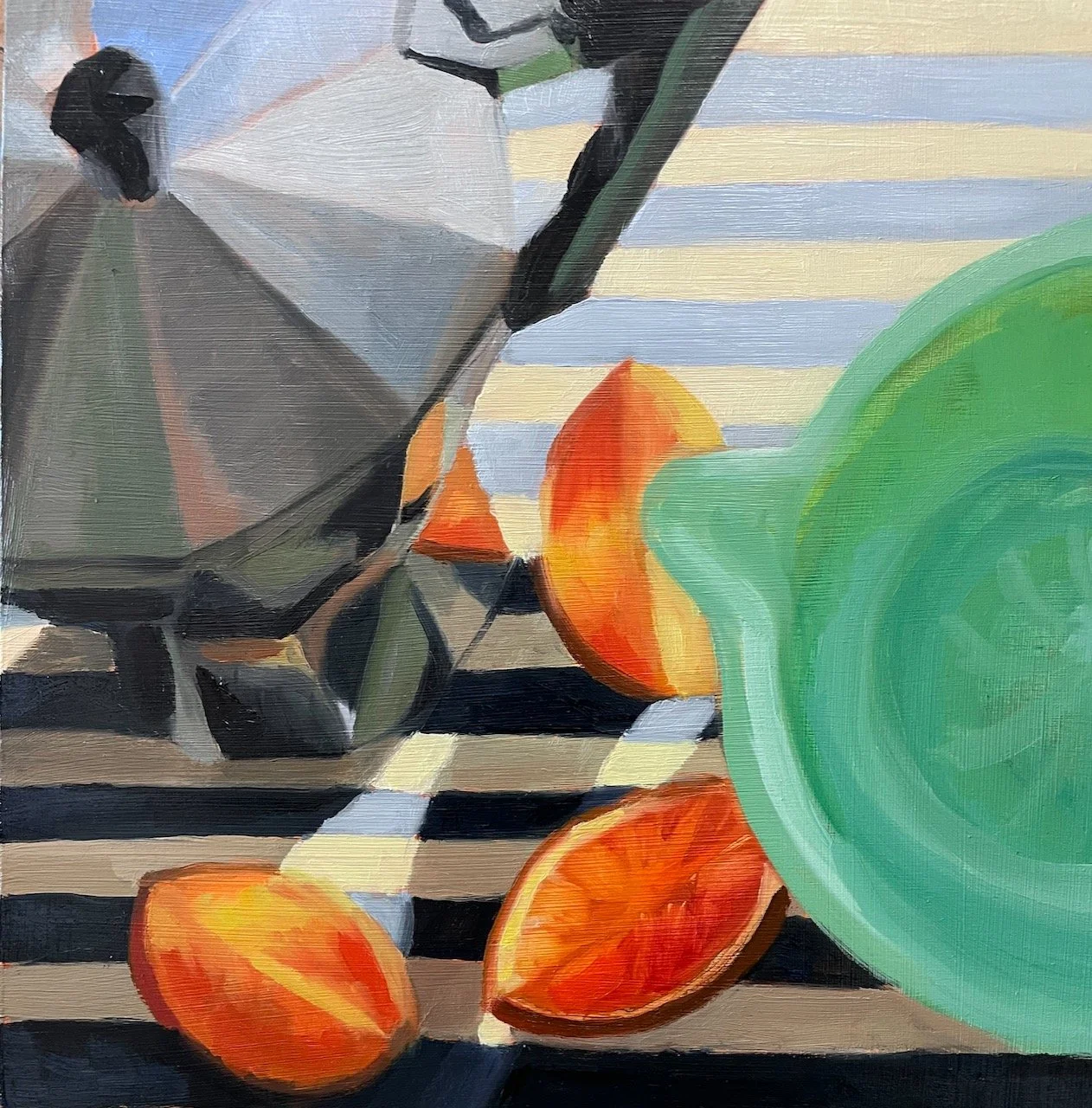 The Essential Breakfast. 10x10 oil on cradled panel. $600. Available.