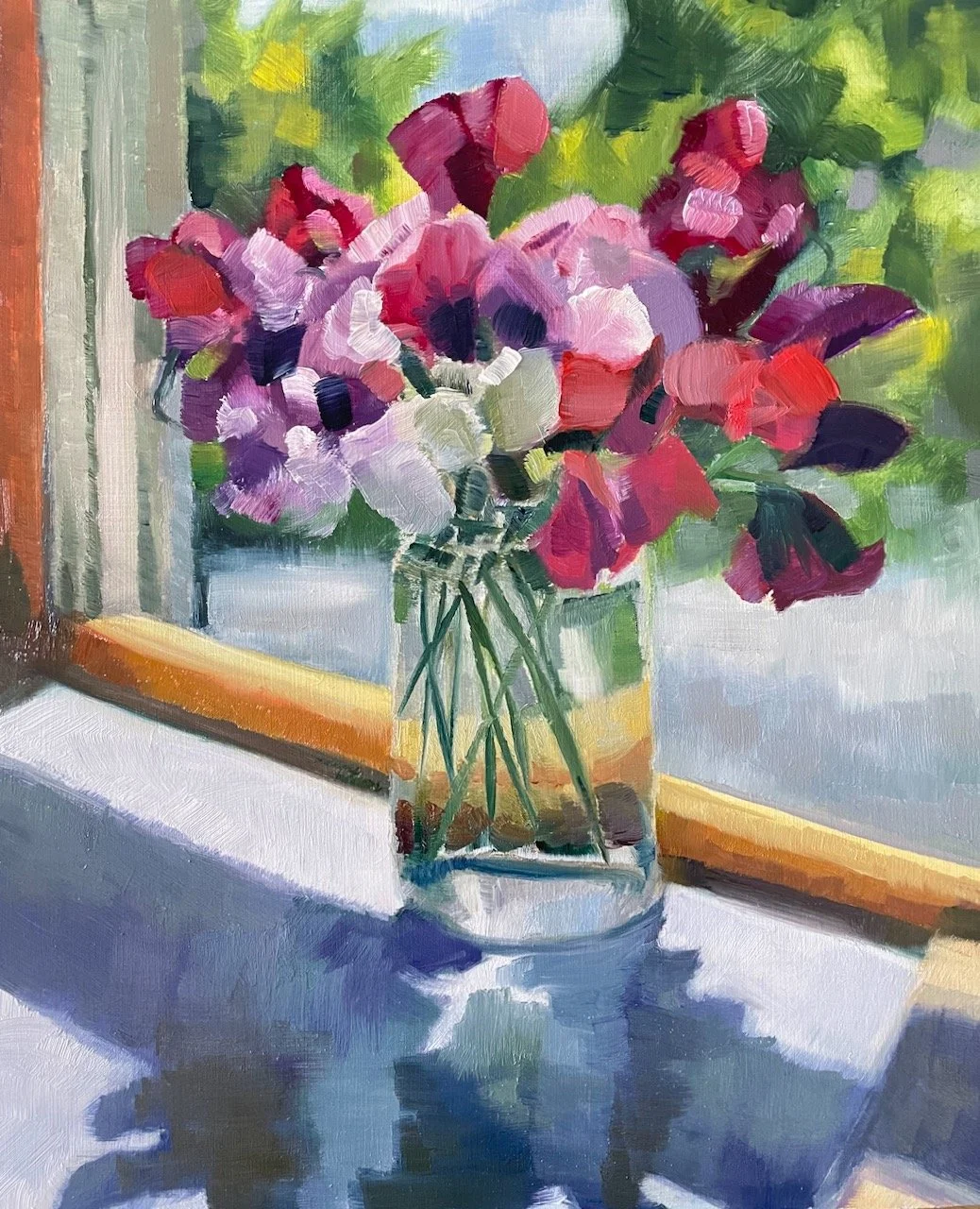 Sweet Peas. 11x14 oil on panel. SOLD