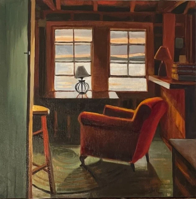 Dawn Breaks Over Penobscot. 18x18 inches oil on cradled birch panel. SOLD