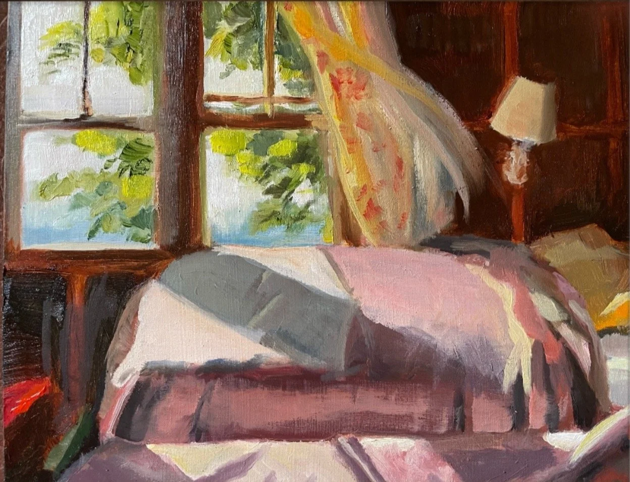 Morning Breeze off the Cove. 6x8 oil on panel. $380. Available.
