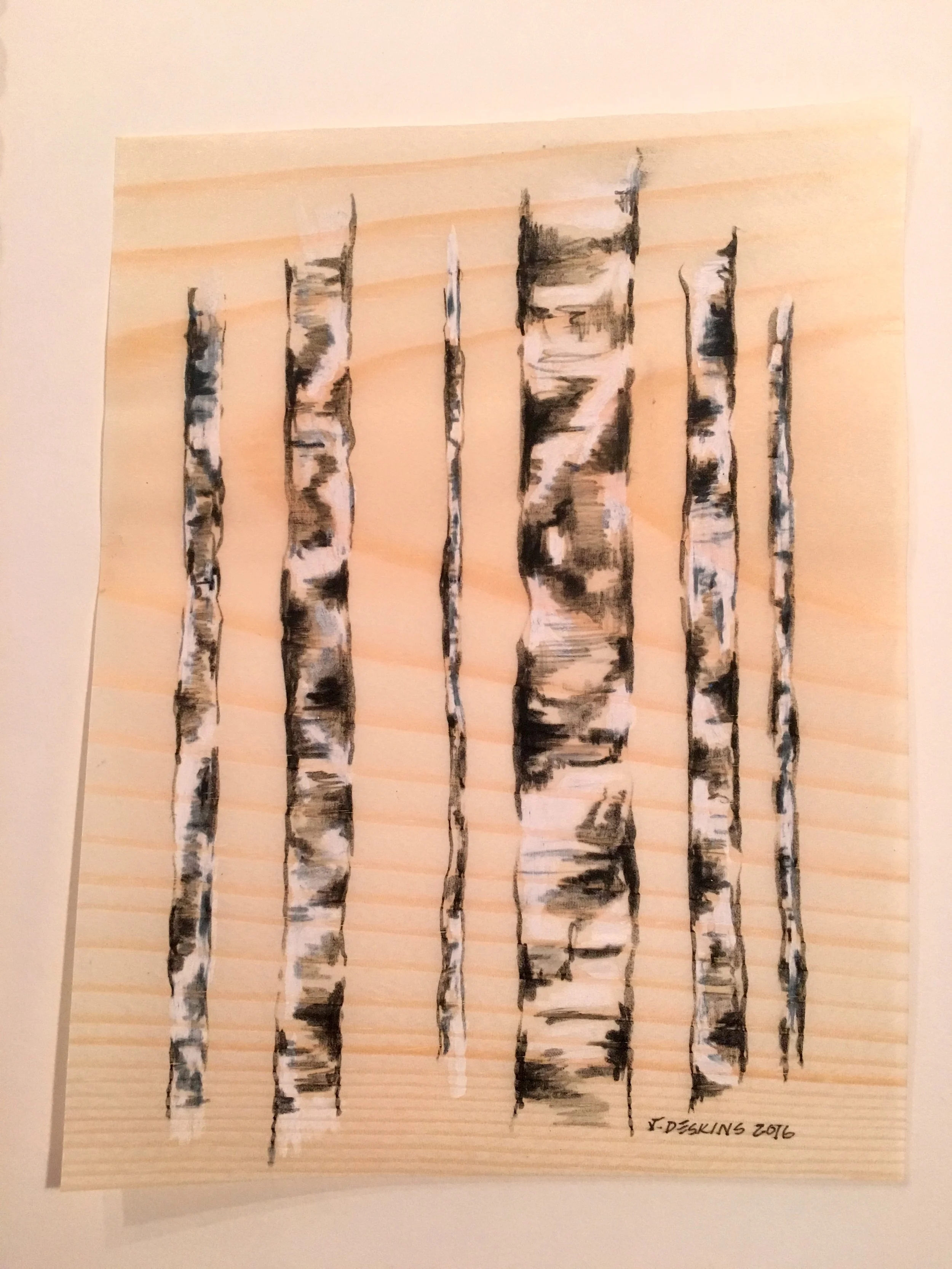 Birches on Pine 1 (Detail)