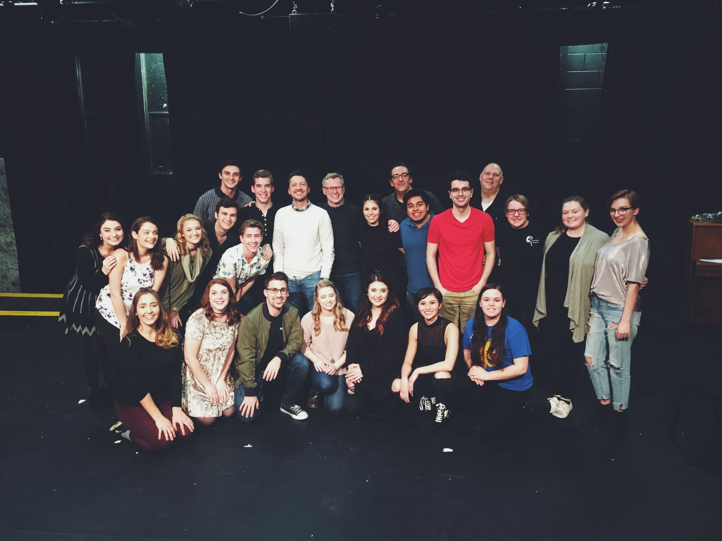   The Theory of Relativity  cast with  Theory &nbsp;lyricist &amp; composer duo Brian Hill &amp; Neil Bartram  