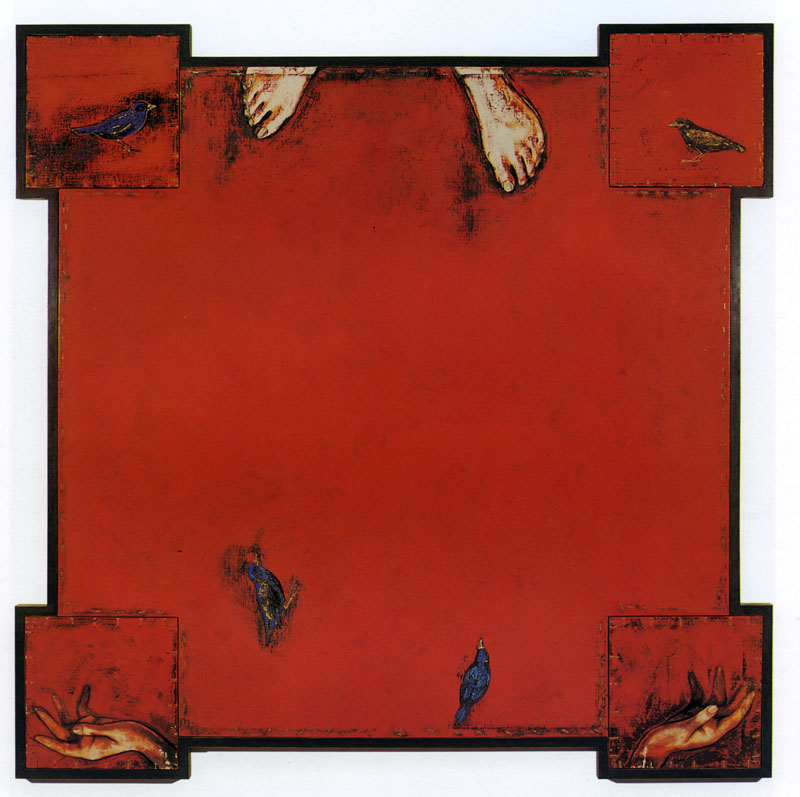 'QUINCUNX- BEATITUDE' Enamel on multipanel linen. 1993 #.jpg