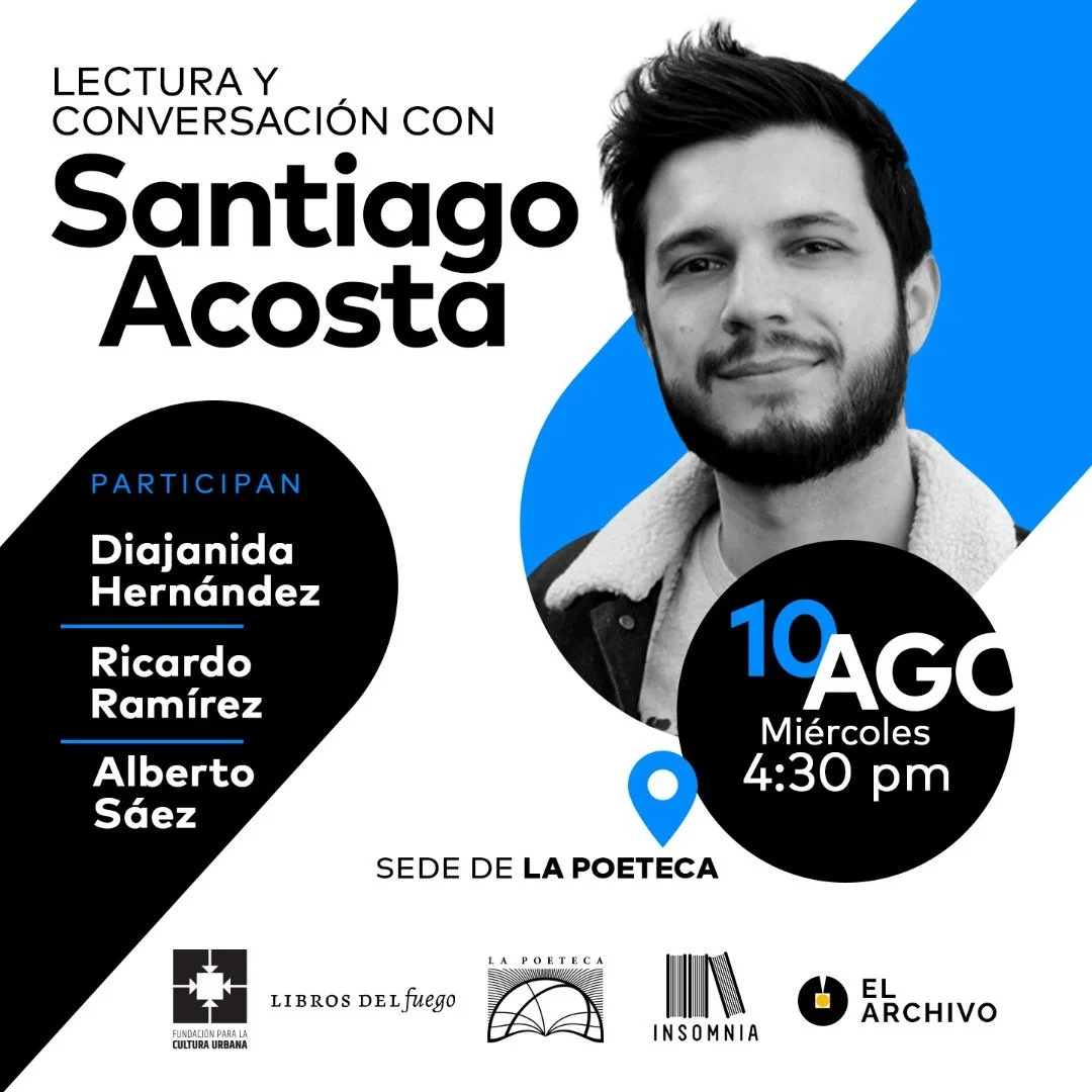  See you next Wednesday (08/10, 4:30 pm) at La Poeteca, in Caracas, for a poetry reading and conversation. Come say hi! 