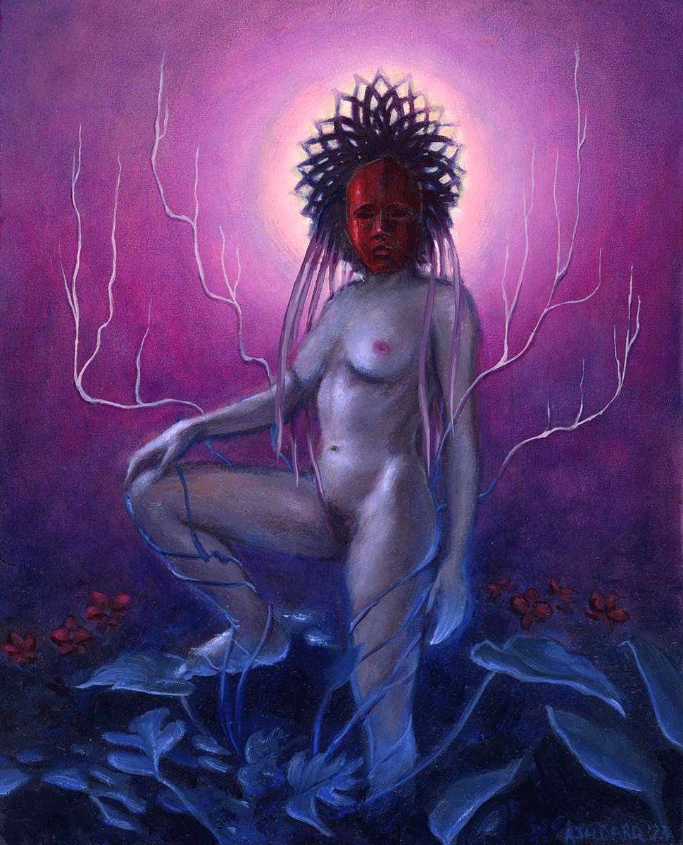 "Orchid Keeper STUDY I" Original Painting 8x10"