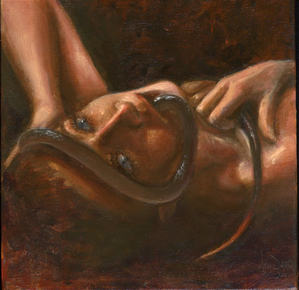 "A Devouring" Original Painting 8x8" canvas