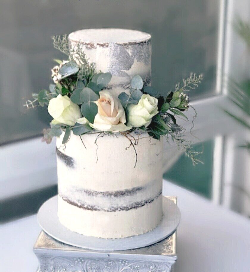 2 Tier Semi-Naked Buttercream Floral