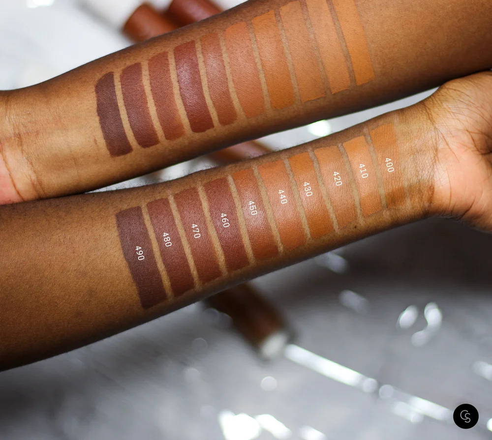 FENTY BEAUTY PRO FILT'R FOUNDATION FINDER — Cocoa Swatches