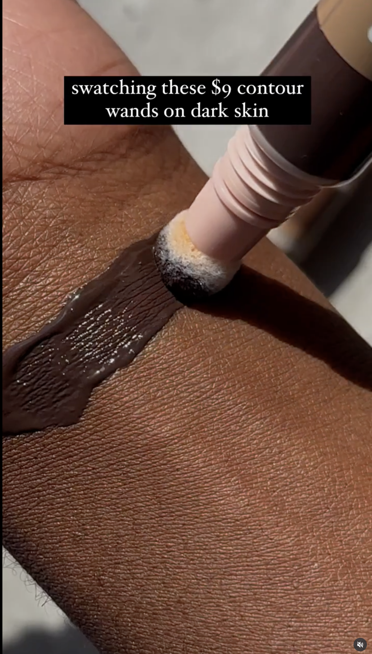 Swatching these $9 contour wands on dark skin