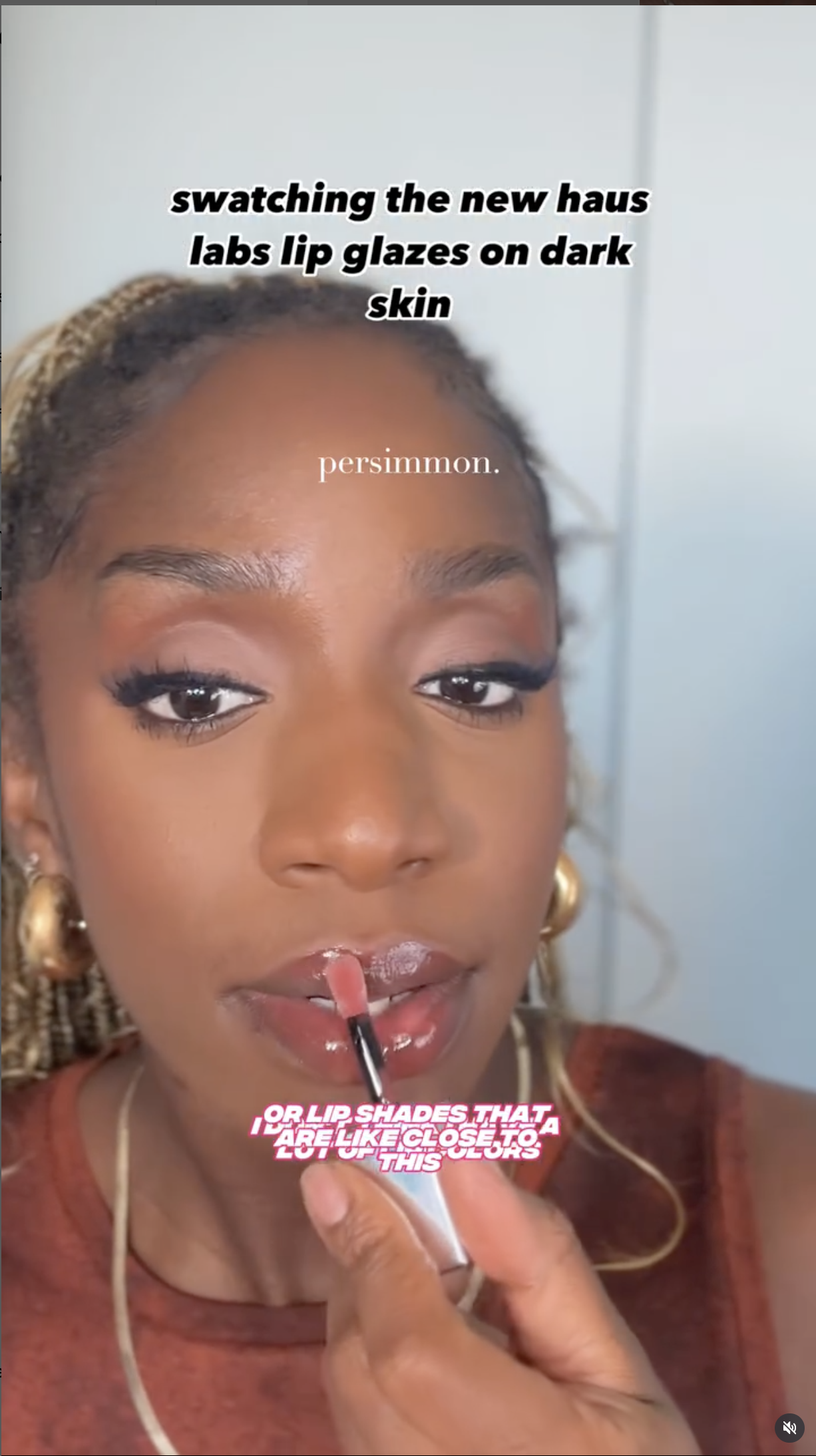 swatching the new haus labs lip glazes on dark skin