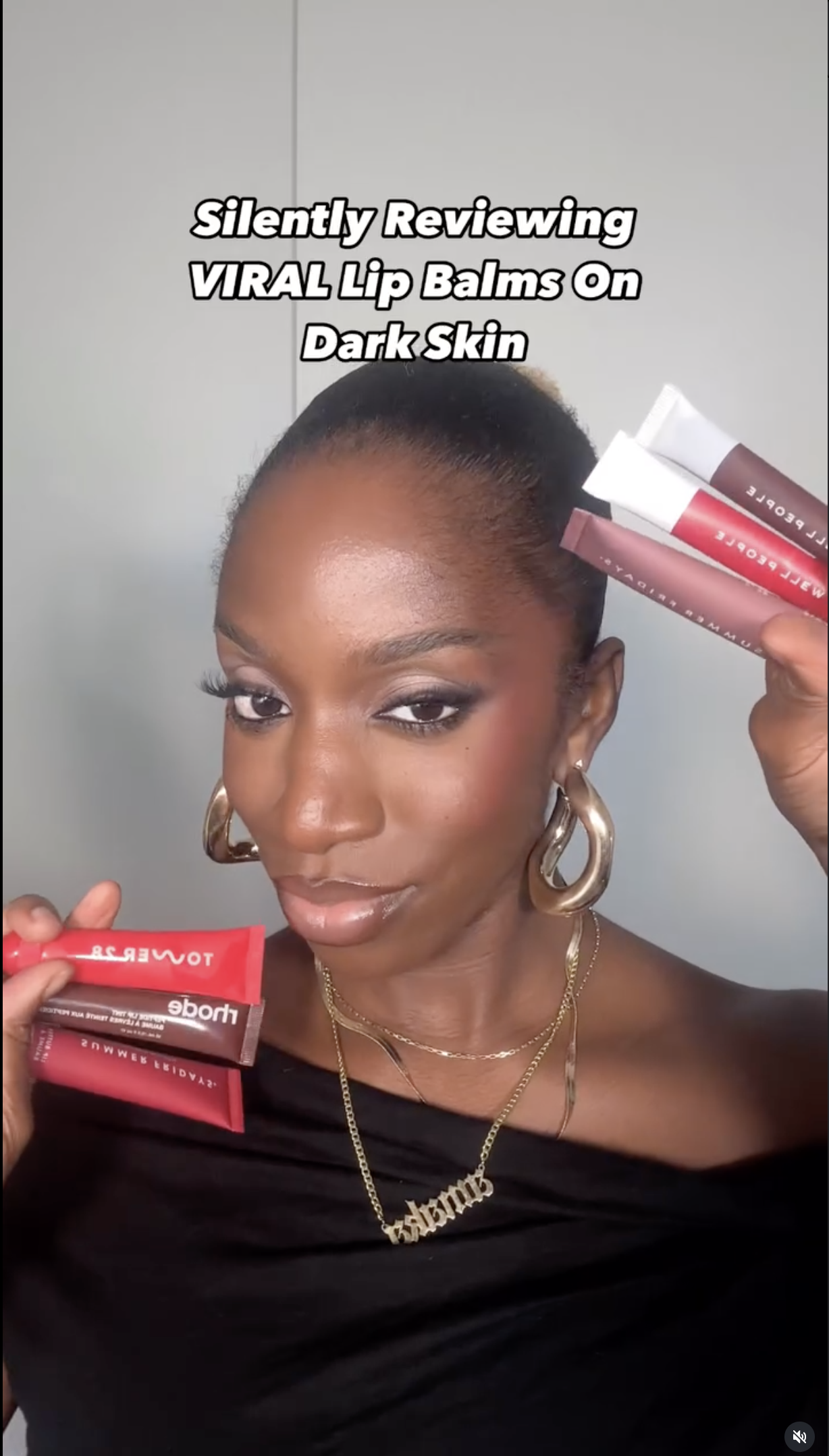 Silently reviewing viral lip balms on dark skin