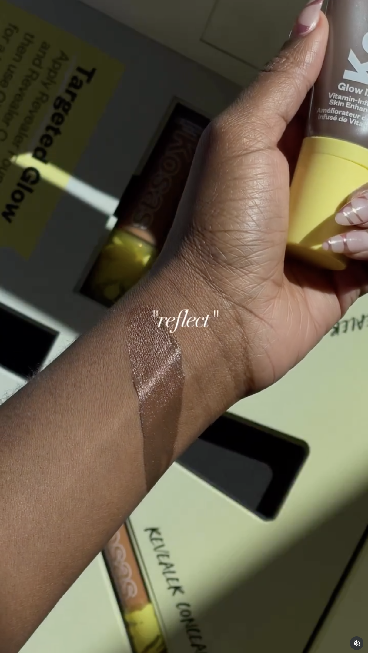 Swatching the kosas skin enhancer on dark skin