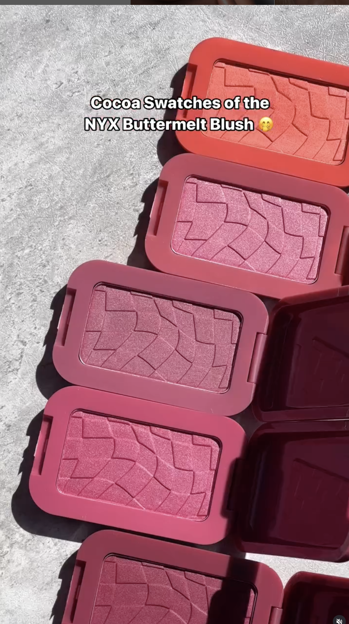 NYX Buttermelt blushes on dark skin