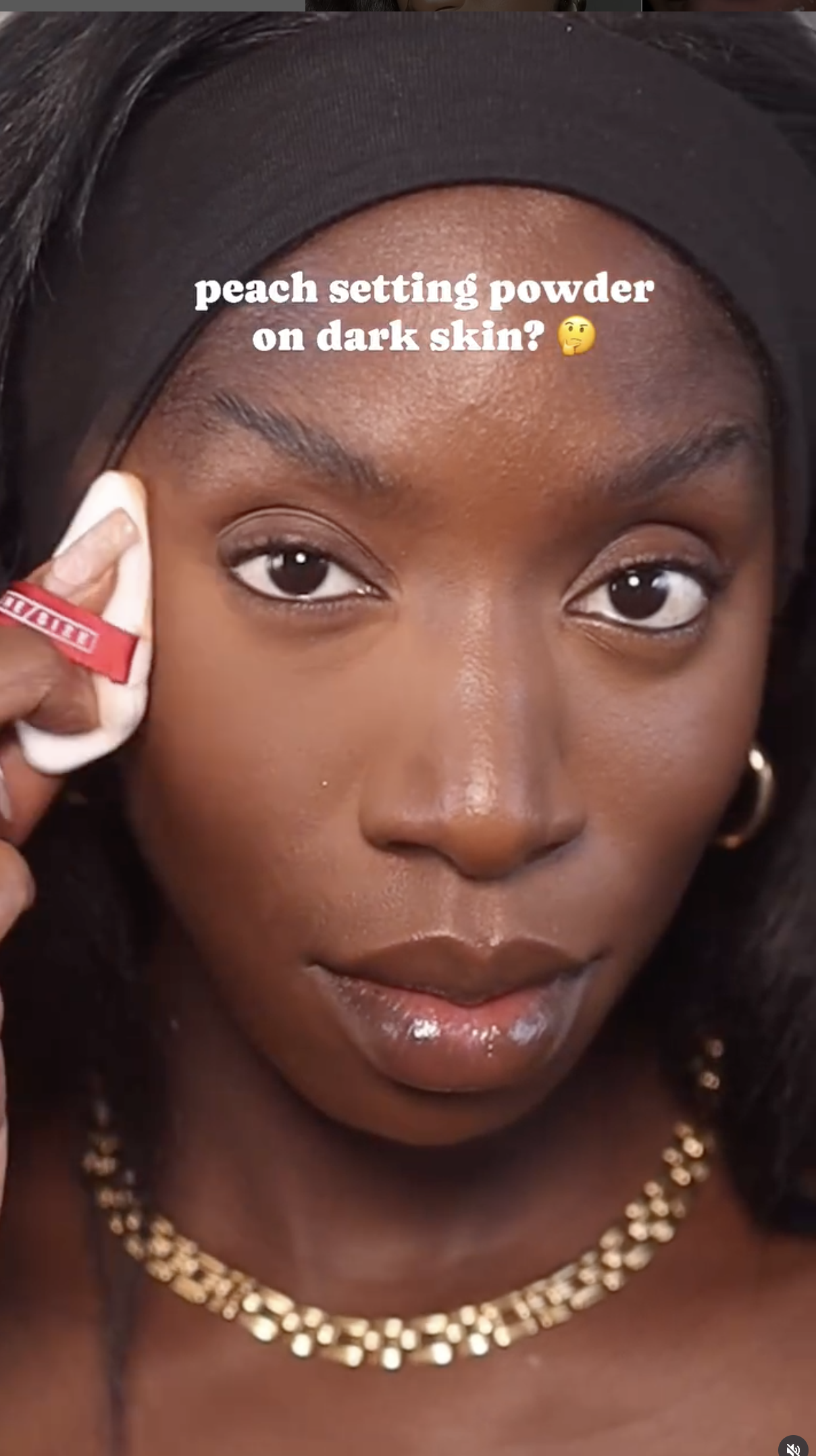 peach setting powder on dark skin?