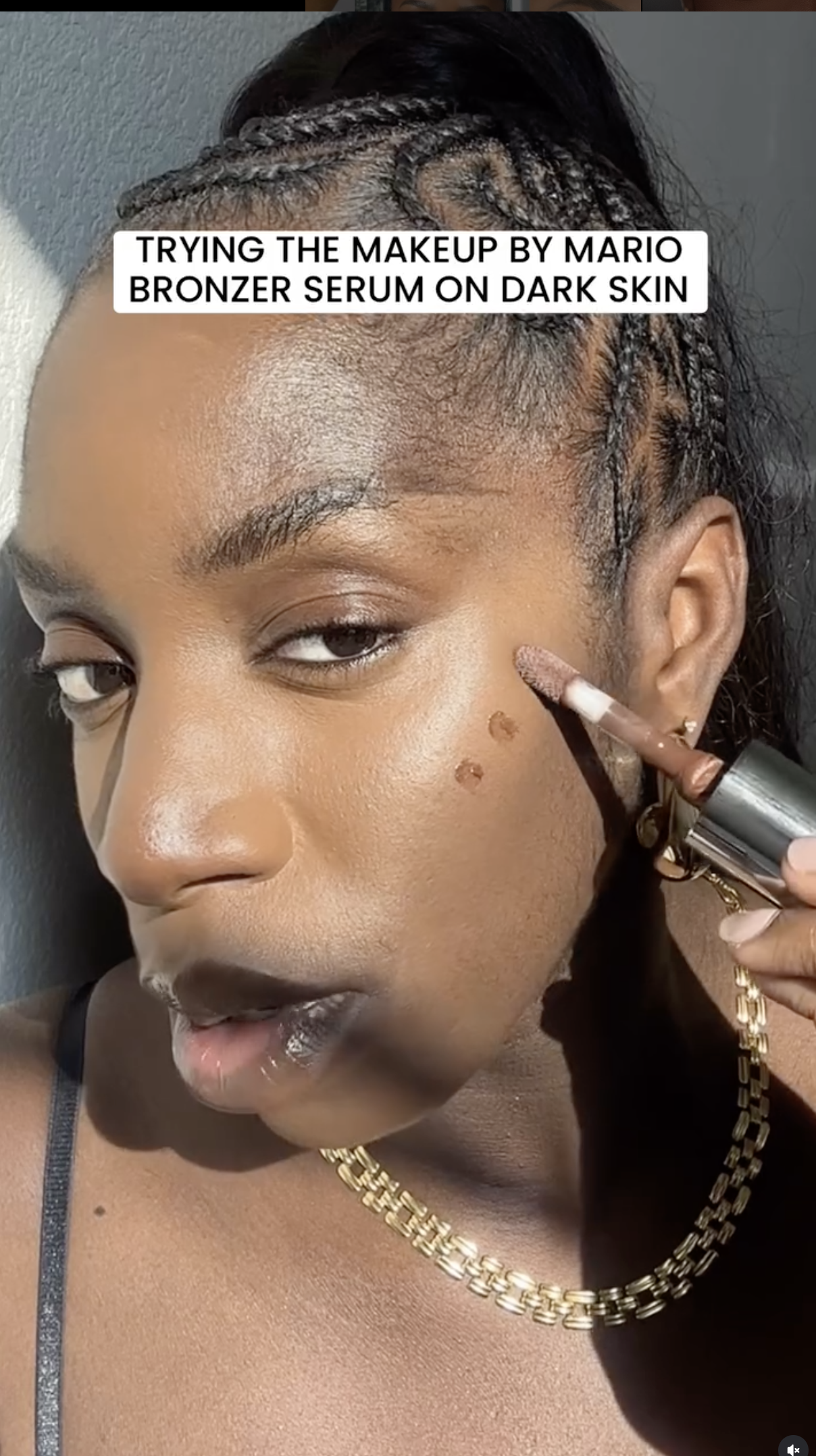 Trying the makeup by mario bronzer serum on dark skin
