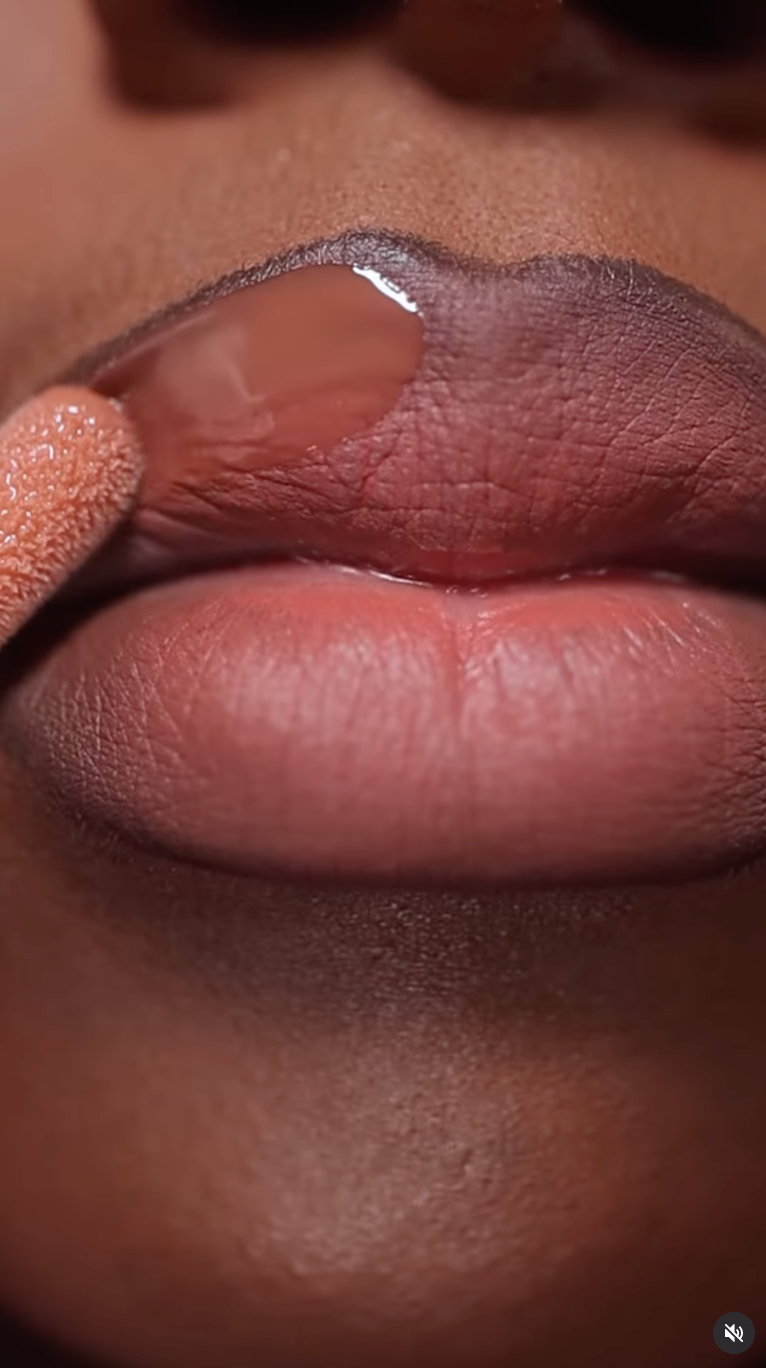 a peachy nude gloss is always a good idea