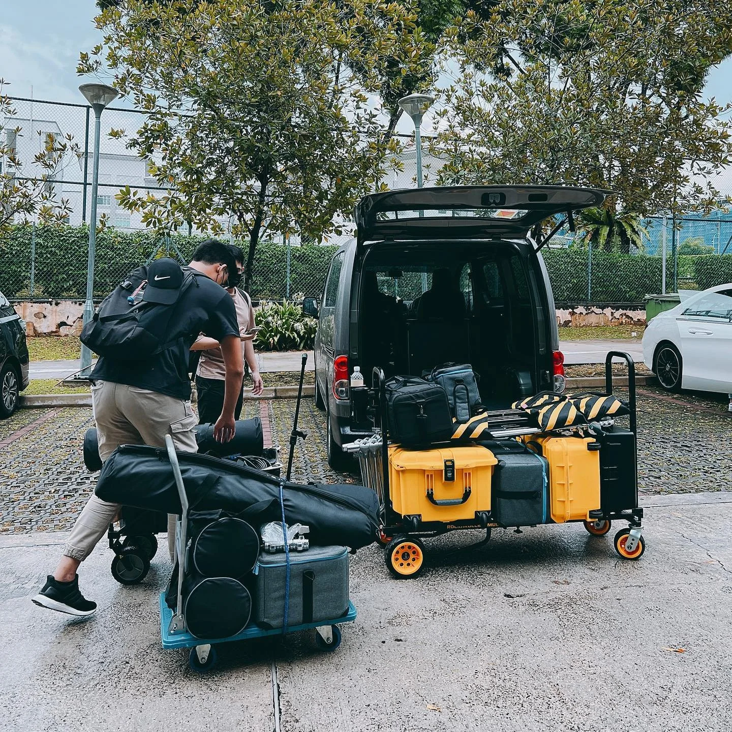 Whenever you see a van, some trolleys and bulky cases, high chance that there&rsquo;s some sort of filming going on there :)