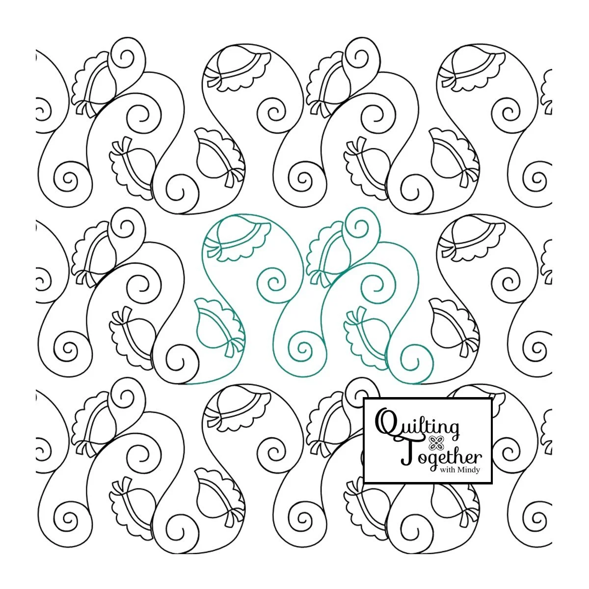 Sunbonnet Swirl Panto Digital Design for Longarm Quilting Edge to Edge E2E Pantograph