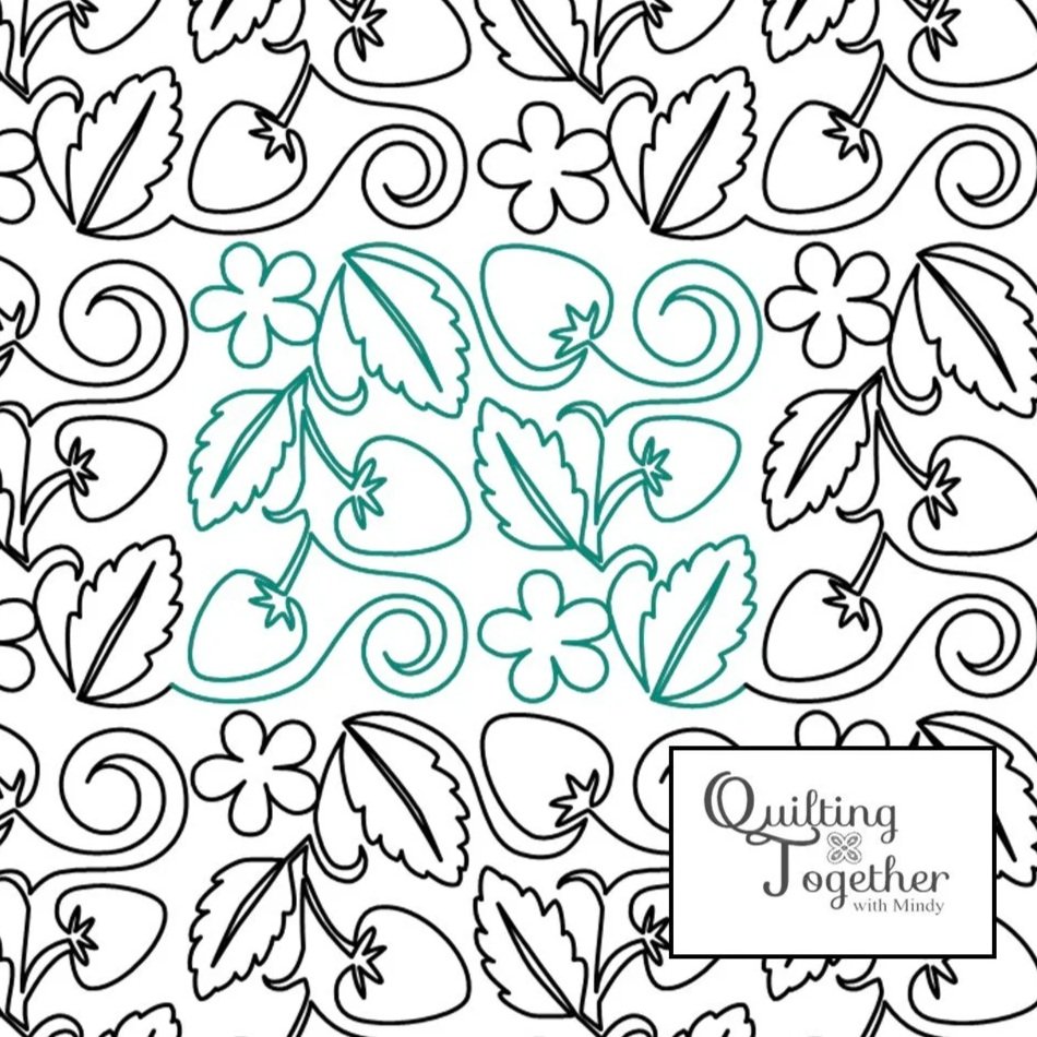 Strawberry Fields Panto Digital Design for Longarm Quilting Edge to Edge E2E Pantograph