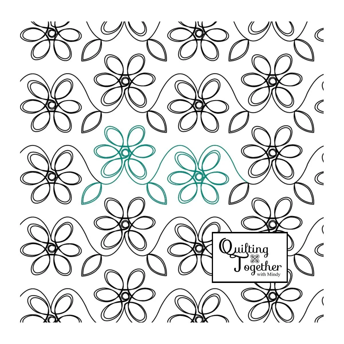 Daisy Dance 2 Digital Panto Design for Longarm Quilting Edge to Edge Pantograph
