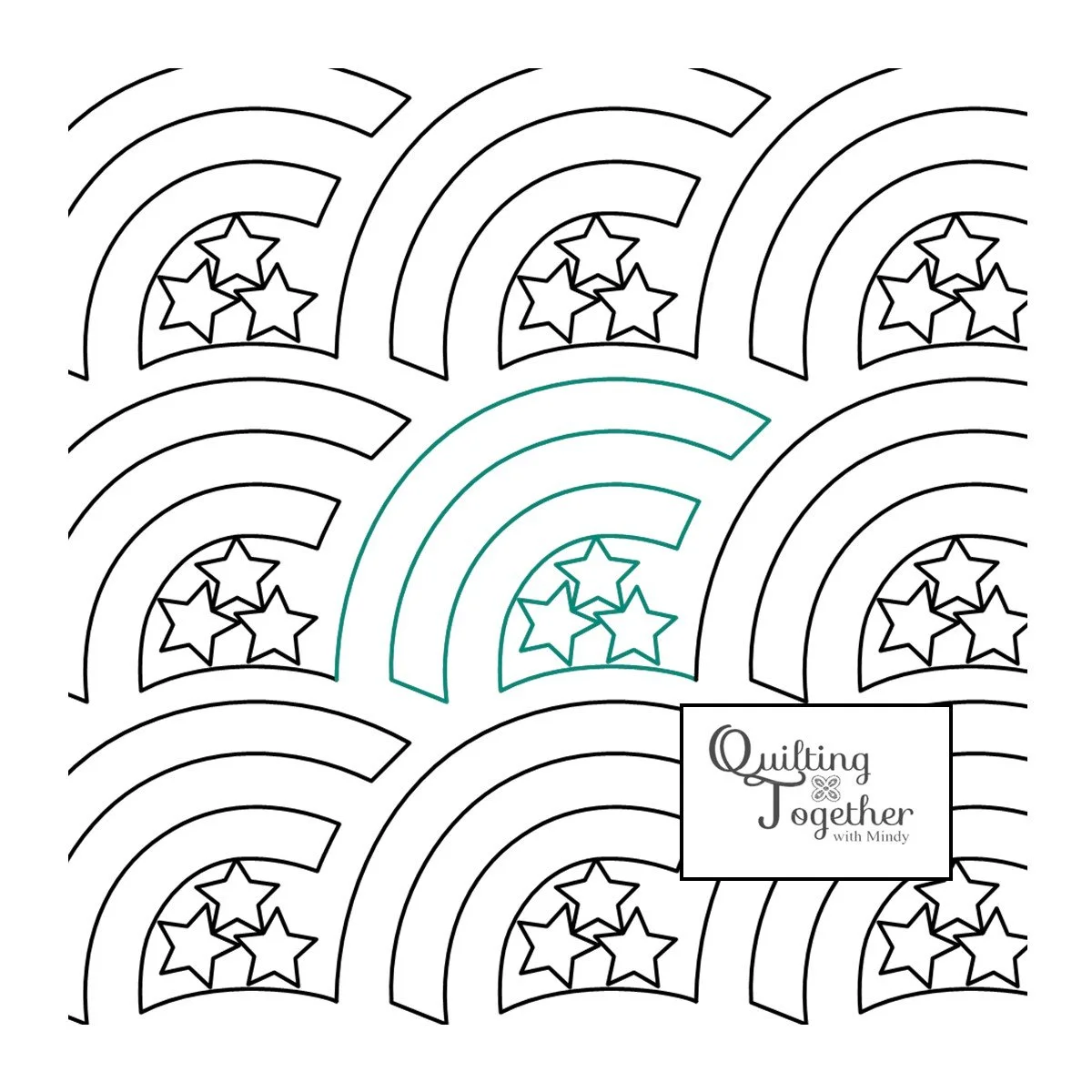 Starstruck Fan 2 Panto Digital Design for Longarm Quilting Edge to Edge E2E Pantograph