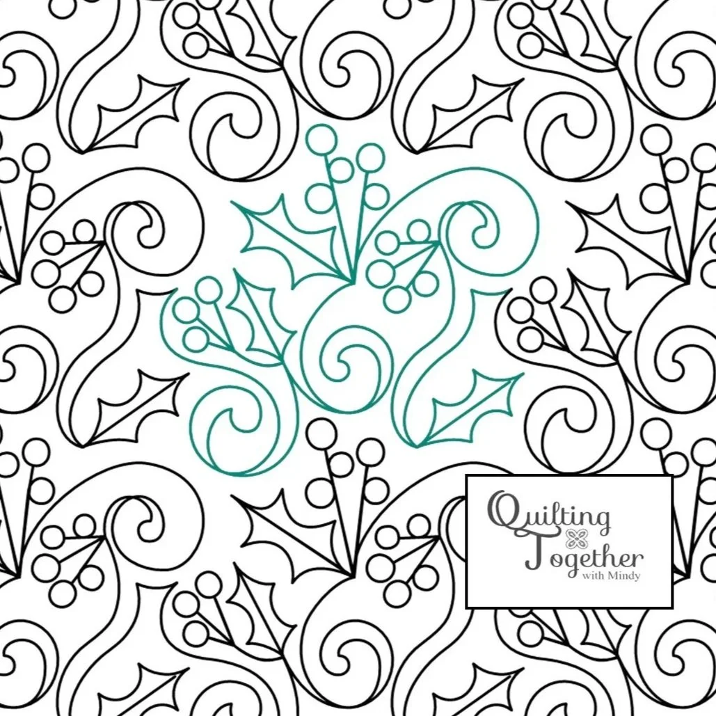 Holly Swirl Panto Digital Design for Longarm Quilting Edge to Edge E2E Pantograph