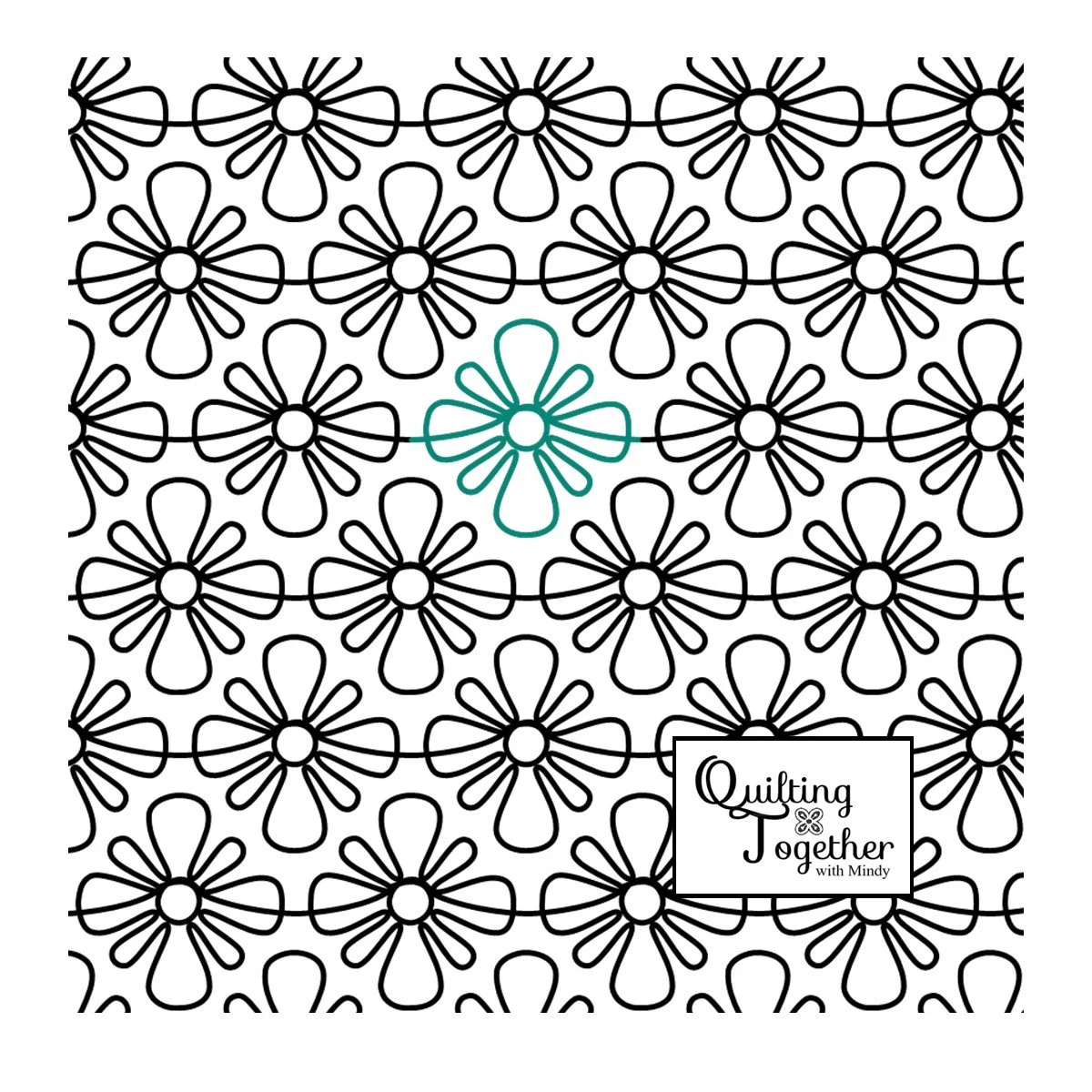 Floral Pop Panto Digital Design for Longarm Quilting Edge to Edge Modern Pantograph