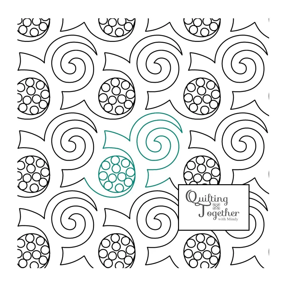 Pickelball Swirls Digital Panto Design for Longarm Quilting Edge to Edge Pantograph