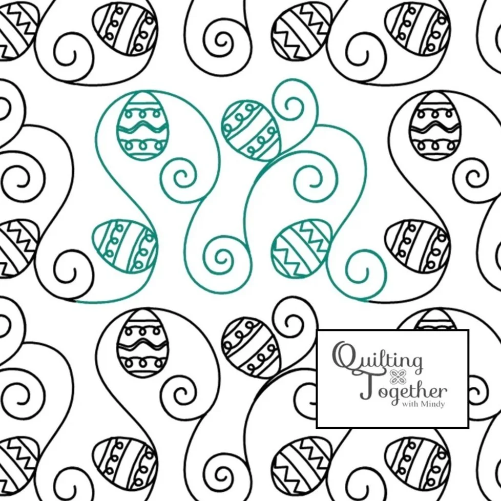 Easter Egg Swirl Panto Design for Longarm Quilting Edge to Edge Pantograph thumbnail