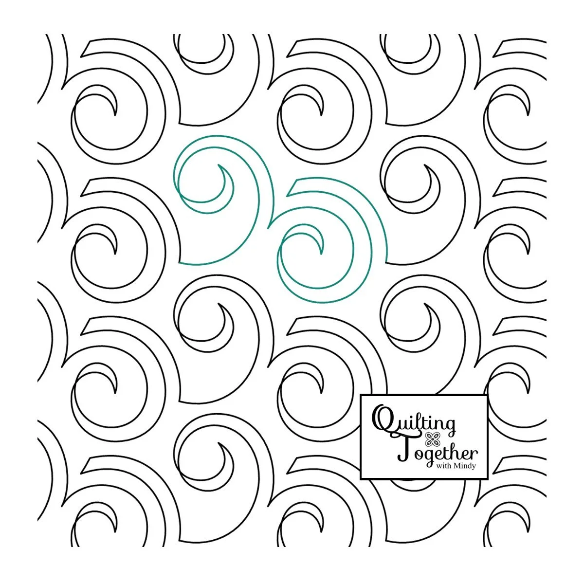 Whirly Swirl Panto Digital design for Longarm Quilting Edge to Edge E2E Pantograph