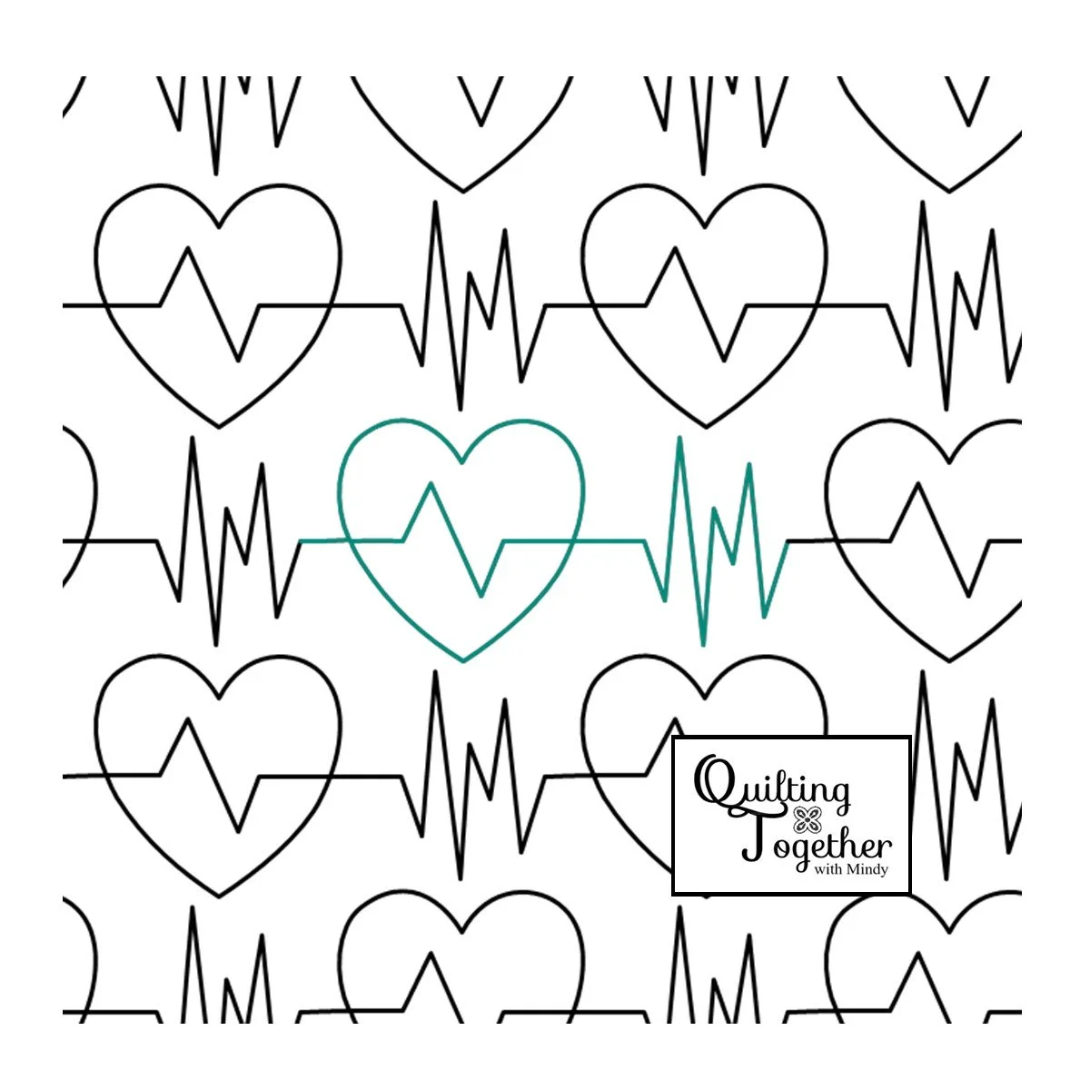 Heartbeat Panto Digital Design for Longarm Quilting Edge to Edge E2E Heart Pantograph