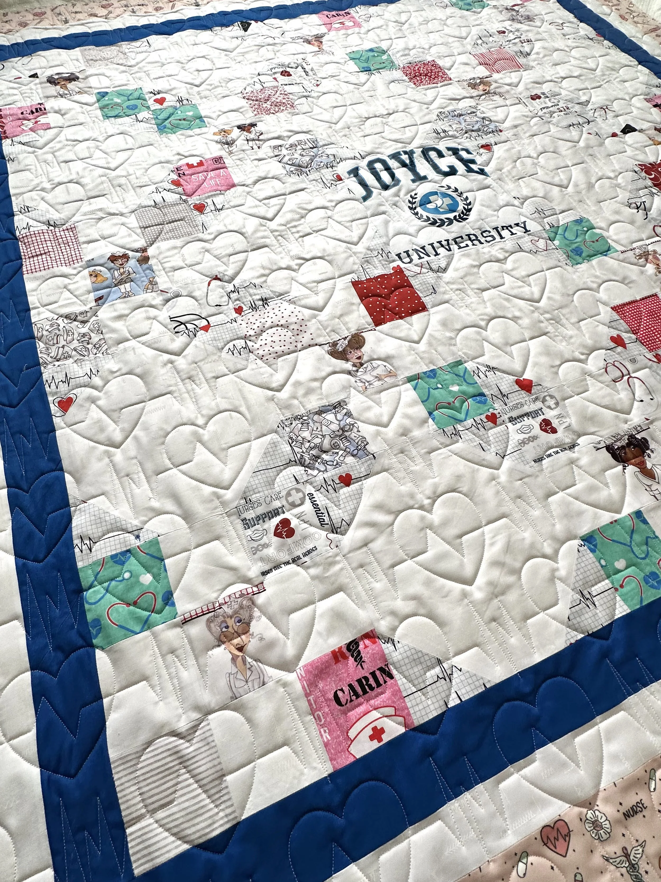 Heartbeat Panto Digital Design for Longarm Quilting Edge to Edge E2E Heart Pantograph