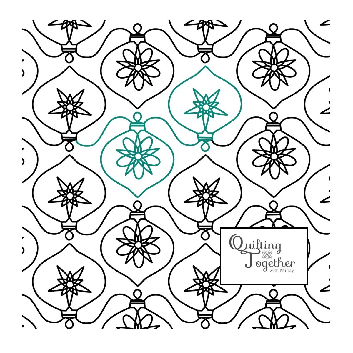 Modern Christmas Ornaments Panto Digital Design for Longarm Quilting Edge to Edge E2E Pantograph