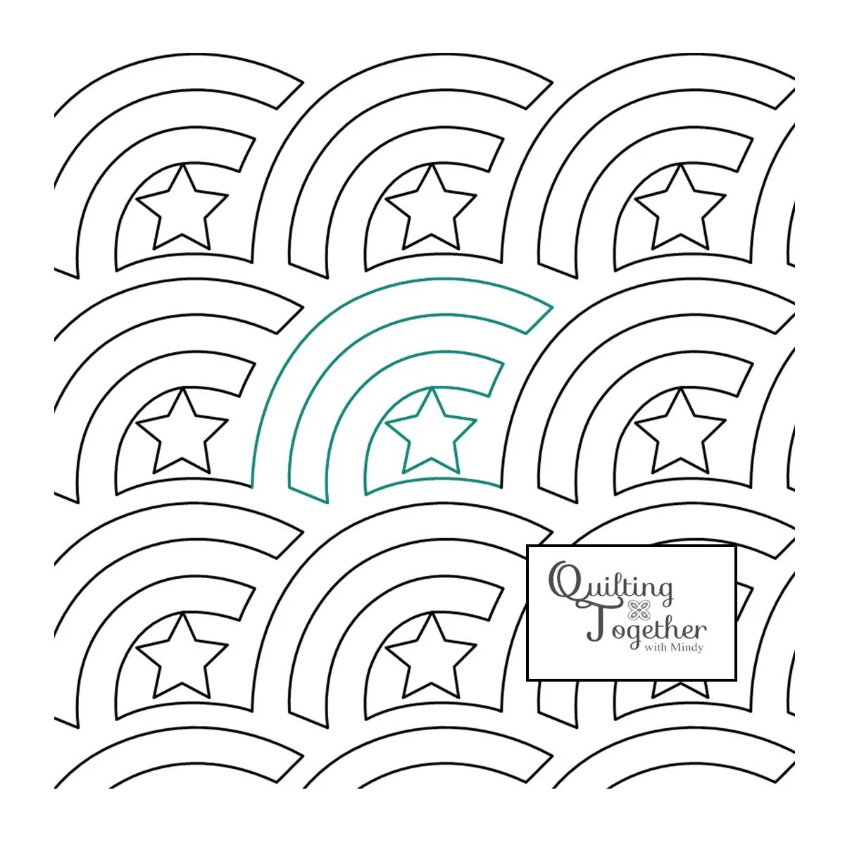 Starstruck Fan Panto Digital Design for Longarm Quilting Edge to Edge E2E Pantograph