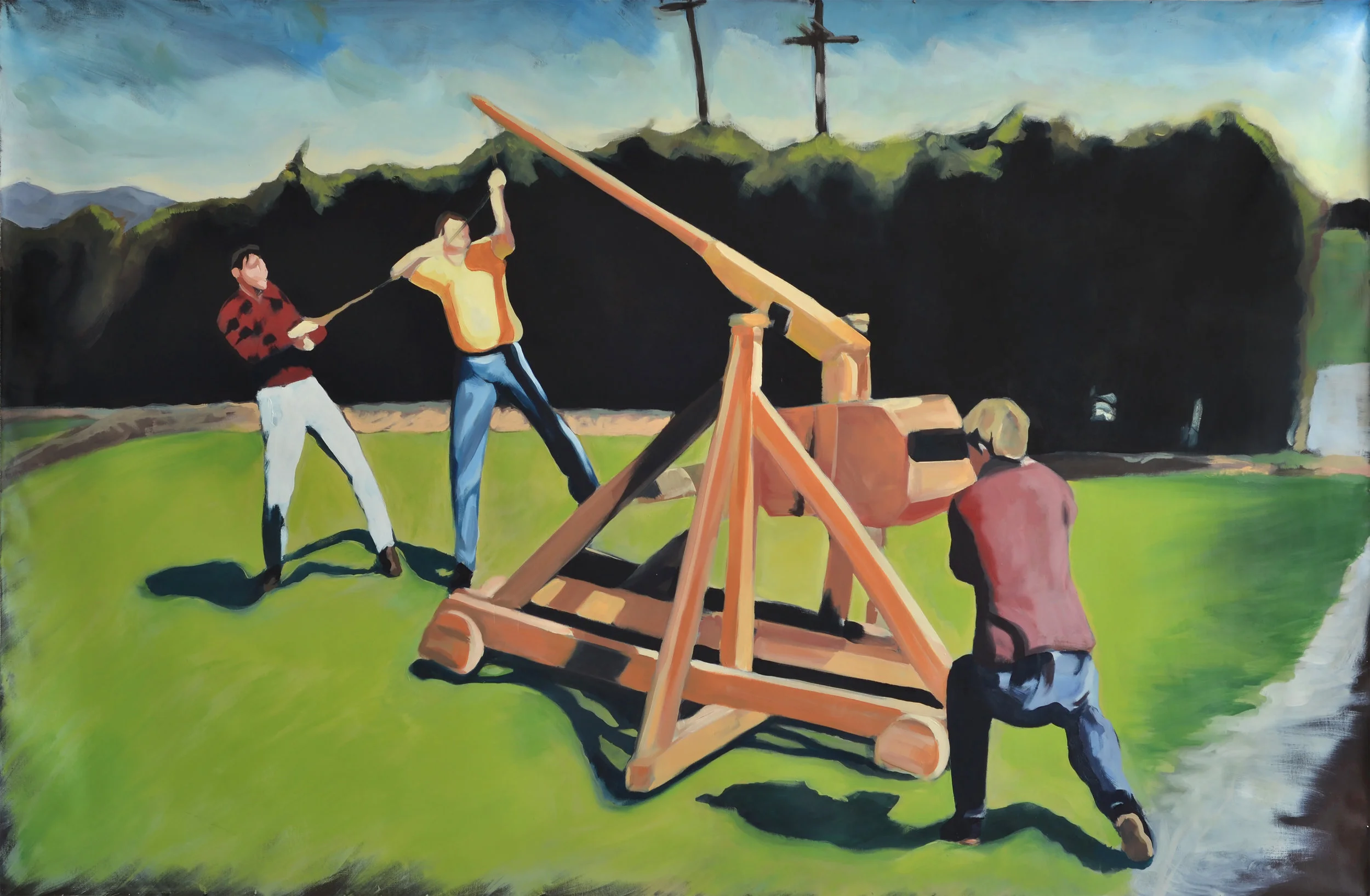 Gathering Twenty Five, (Trebuchet), Oil on Canvas, 1400 x 2160
